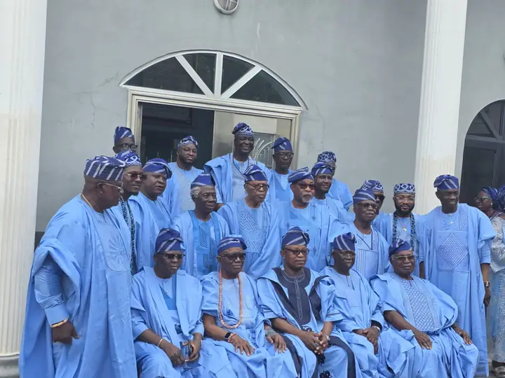 Members of The Cathedral League in blue attire gathered outside the Cathedral in 2025