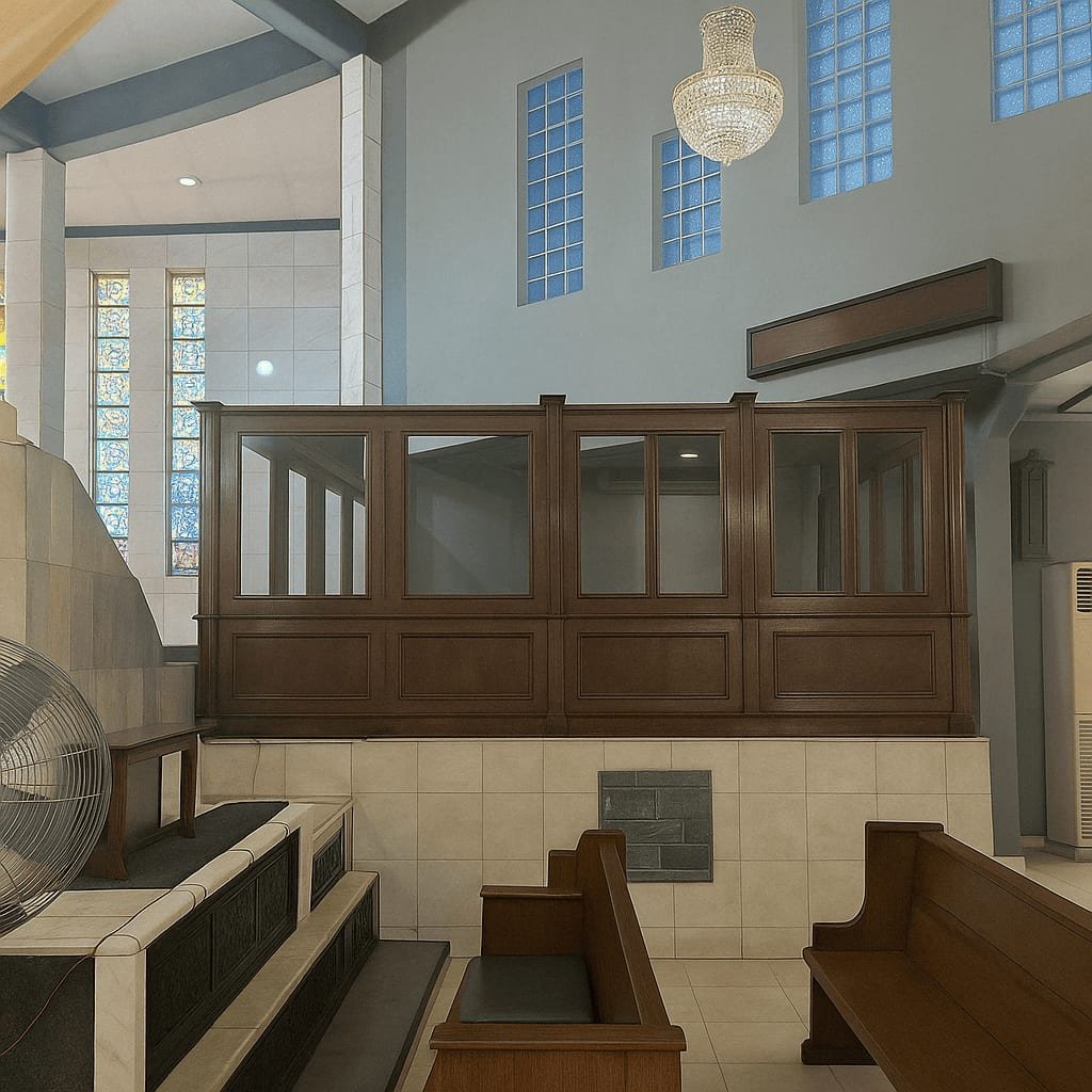 The cubicle built to house the Grand Opera Pipe Organ