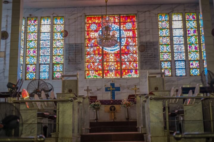 The vestry constructed in the basement of the female Priests’ quarters